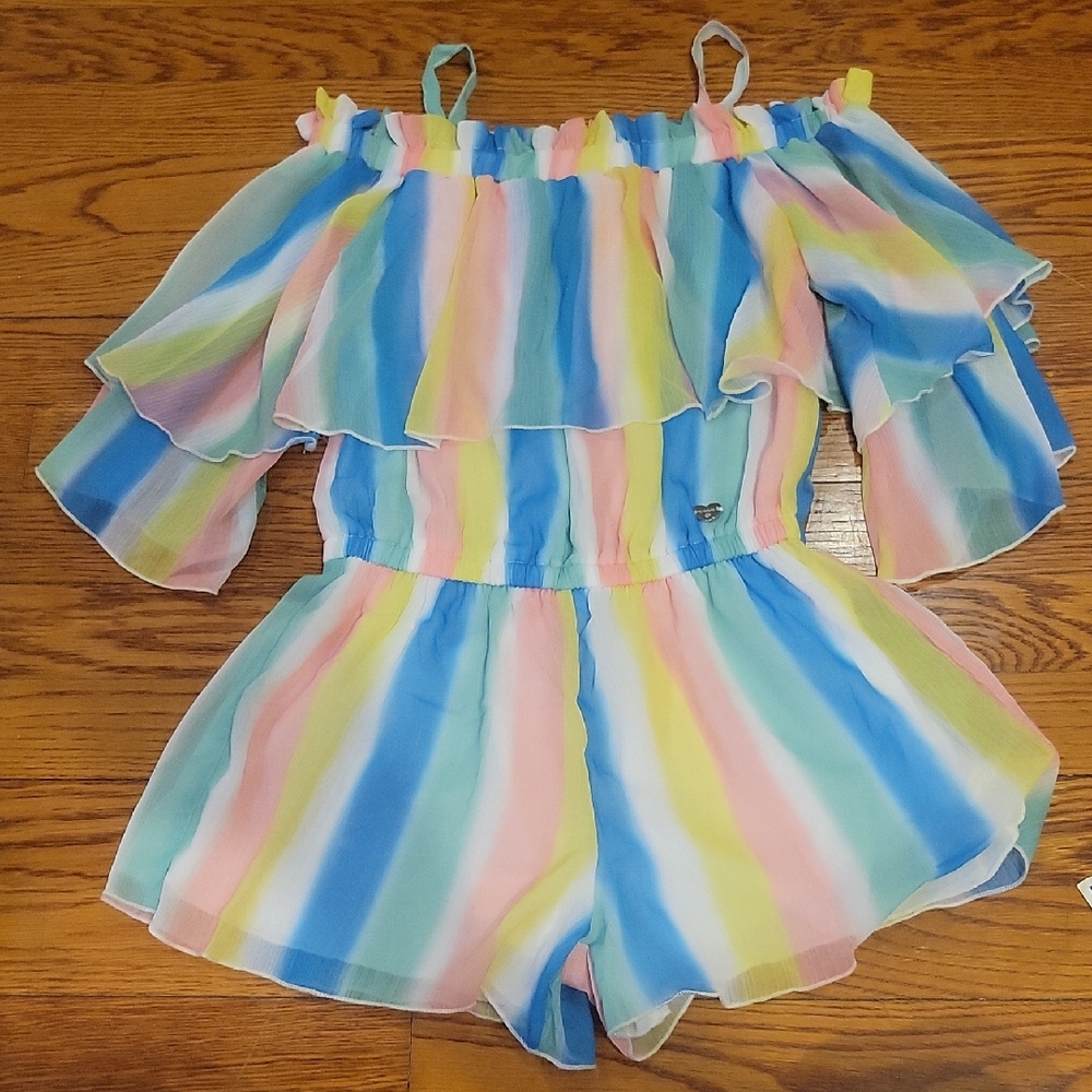 bebe Pastel Striped Kids Romper